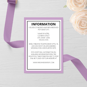 Moderne Hochzeit Begleitkarte