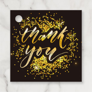 Moderne Hochzeit Danke an Gold Glitzer Editable Geschenkanhänger