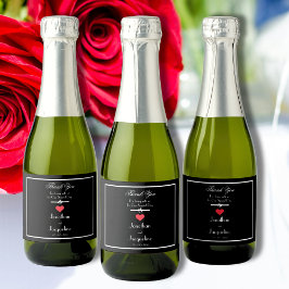 Moderne Hochzeit Danke Mini Sparkling Weinlabel