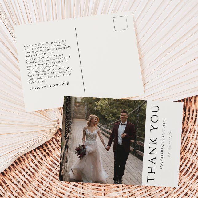 Moderne Hochzeit Danke Post Card Postkarte (Von Creator hochgeladen)