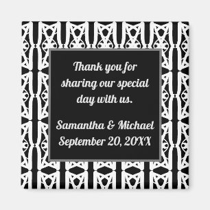 Moderne Hochzeit Danke Schwarz-weiße Wertschätzung Magnet