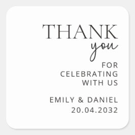 Moderne Hochzeit Danke Sticker