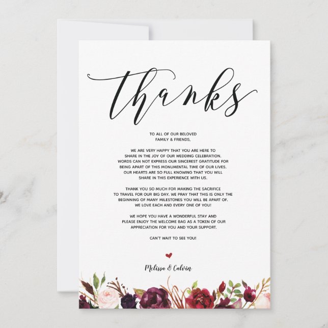 Moderne Hochzeit danken Ihnen, v1 zu kardieren Einladung (Vorderseite)