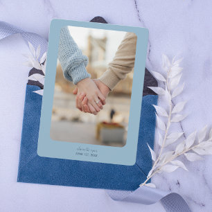 Moderne Hochzeit Datum freihalten Babyblau Save The Date