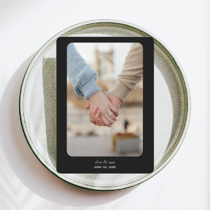Moderne Hochzeit Datum freihalten Weiß auf Sch Save The Date