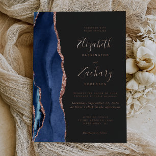 Moderne Hochzeit der blauen Rose Folieneinladung