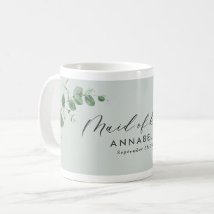 Moderne Hochzeit der Eukalyptus-Trauzeugin Kaffeetasse