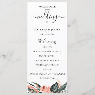 Moderne Hochzeit der Korallenkorallen Programm