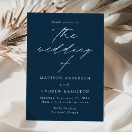 Moderne Hochzeit der Marine Einladung