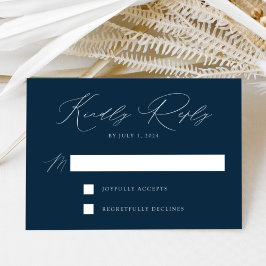 Moderne Hochzeit der Marine RSVP Karte