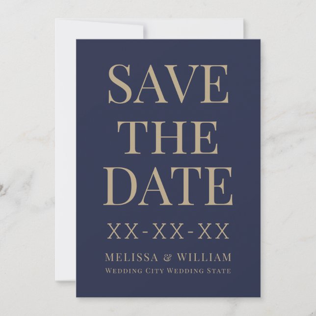 Moderne Hochzeit der Marine Save The Date (Vorderseite)