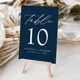 Moderne Hochzeit der Marine Tischnummer