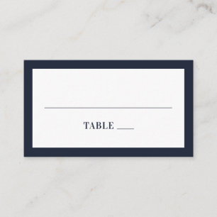 Moderne Hochzeit der Navy mit Blumen. Blau-elegant Platzkarte