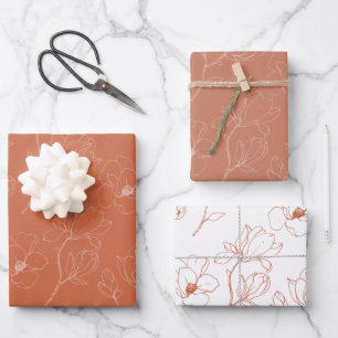 Moderne Hochzeit der Terracotta Geschenkpapier Set
