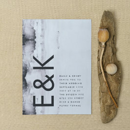 Moderne Hochzeit der Tintenkunst Einladung