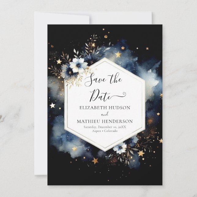 Moderne Hochzeit der Wasserfarben Save The Date (Vorderseite)