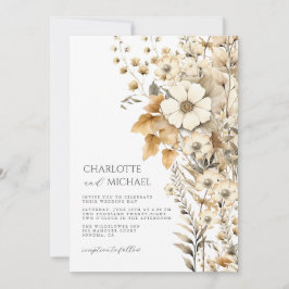 Moderne Hochzeit der Wildblume Einladung