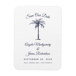 Moderne Hochzeit des Blue Palm Beach Save the Date Magnet