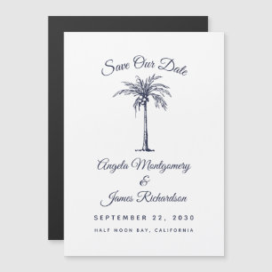 Moderne Hochzeit des Blue Palm Beach Save the Date Magneteinladung
