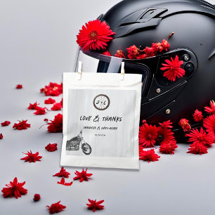 Moderne Hochzeit des Motorrad-Adventure-Themes Geschenktütchen
