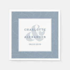 Moderne Hochzeit Dusty Blue Trendy Bridge & Groom Serviette