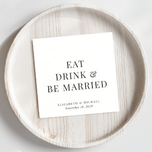 Moderne Hochzeit Eat Drink Be Married Serviette