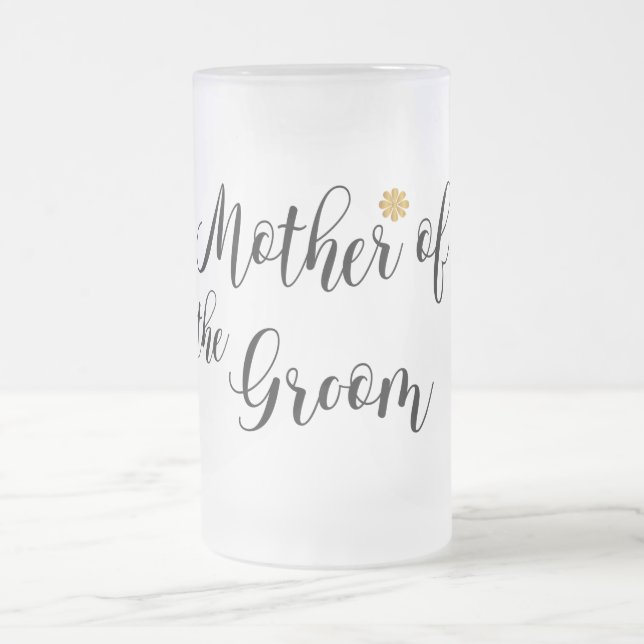 Moderne Hochzeit Elegante Mutter des Bräutigams Mattglas Bierglas (Mittel)