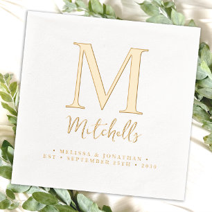 Moderne Hochzeit Eleganter Chic Custom Monogram Go Servietten Mit Folie