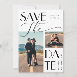Moderne Hochzeit Fettformatierung mehrerer Fotos Save The Date