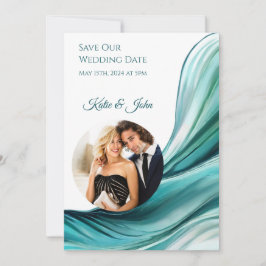 Moderne Hochzeit - Foto-Grün-Grün-Save the Date- Save The Date