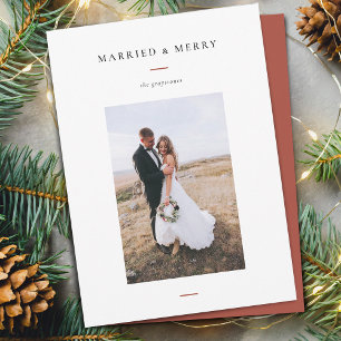 Moderne Hochzeit & Frohe Foto Feiertagskarte
