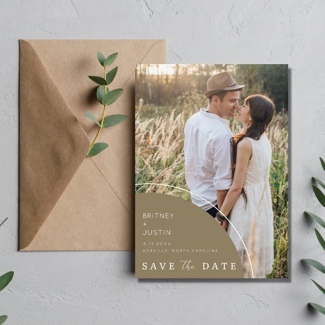 Moderne Hochzeit im eleganten Foto Save The Date (Von Creator hochgeladen)