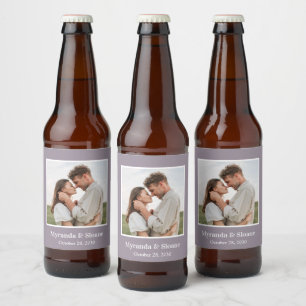 Moderne Hochzeit im Foto Bierflaschenetikett