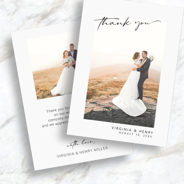 Moderne Hochzeit im Foto Dankeskarte (Modern Photo Wedding Thank You Card
)