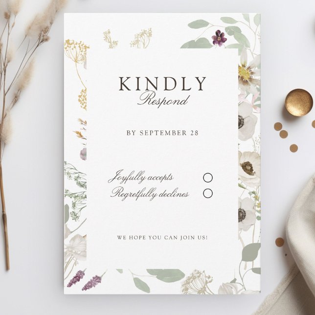 Moderne Hochzeit im Frühjahr RSVP Karte (Modern, boho, floral, spring wedding RSVP card)
