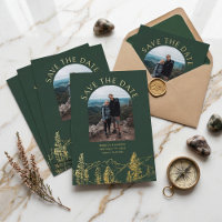 Moderne Hochzeit im Gebirge - Save-the-Date-Karten