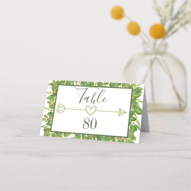 Moderne Hochzeit im Grünen Platzkarte (Vorderseite)