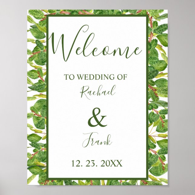 Moderne Hochzeit im Grünen Poster (Vorne)