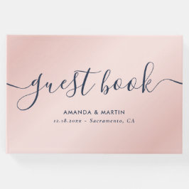 Moderne Hochzeit in Blau und Rot Gästebuch