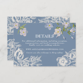 Moderne Hochzeit in Blau und Weiß Begleitkarte