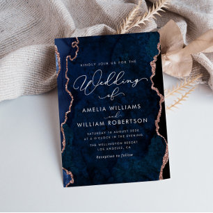 Moderne Hochzeit in Marineblau und Rose