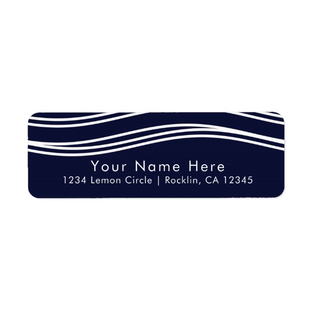 Moderne Hochzeit in Navy Blue & White Wave (Vorne)