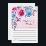 Moderne Hochzeit in Rosa und Blau Hinweiskarte<br><div class="desc">Romantische und moderne Hochzeitsratgeber & Wunschkarte mit floralen Aquarellfarben auf hellrosa Hintergrund.</div>