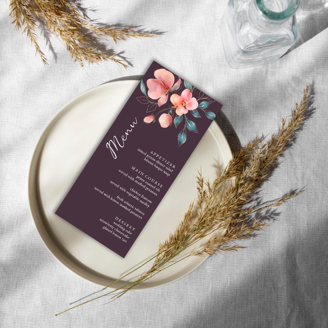 Moderne Hochzeit in Rosa und Gold Menükarte (Von Creator hochgeladen)