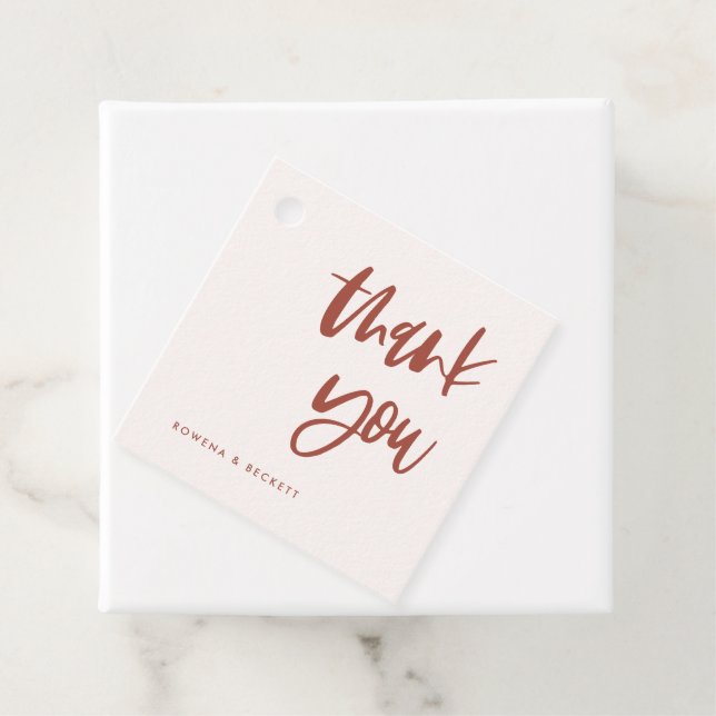 Moderne Hochzeit in schneerosa Geschenkanhänger (Beispiel)