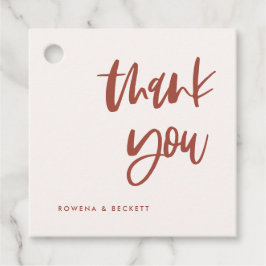 Moderne Hochzeit in schneerosa Geschenkanhänger