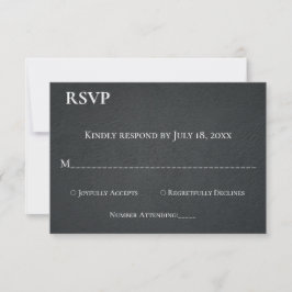 Moderne Hochzeit in Schwarz und Weiß RSVP Karte
