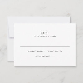 Moderne Hochzeit in Schwarz und Weiß RSVP Karte