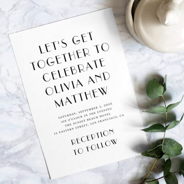 Moderne Hochzeit in Schwarz-Weiß, puristisch Einladung (Von Creator hochgeladen)