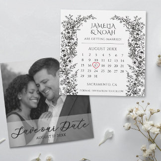 Moderne Hochzeit in Schwarz-Weiß - Save-the-Date-K Save The Date